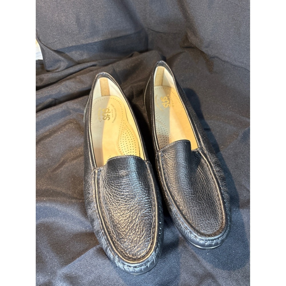 SAS SAS Shoes Black Leather Loafers Comfort Slip On Flat Women Size 11 M